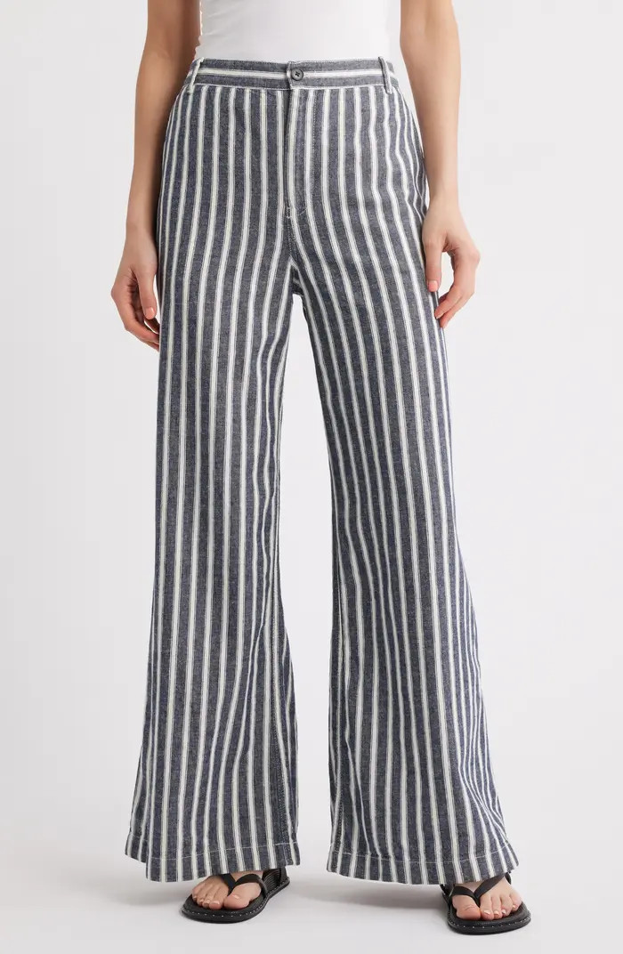 Zoe Relaxed Fit Wide Leg Linen & Cotton Pants | Nordstrom Rack