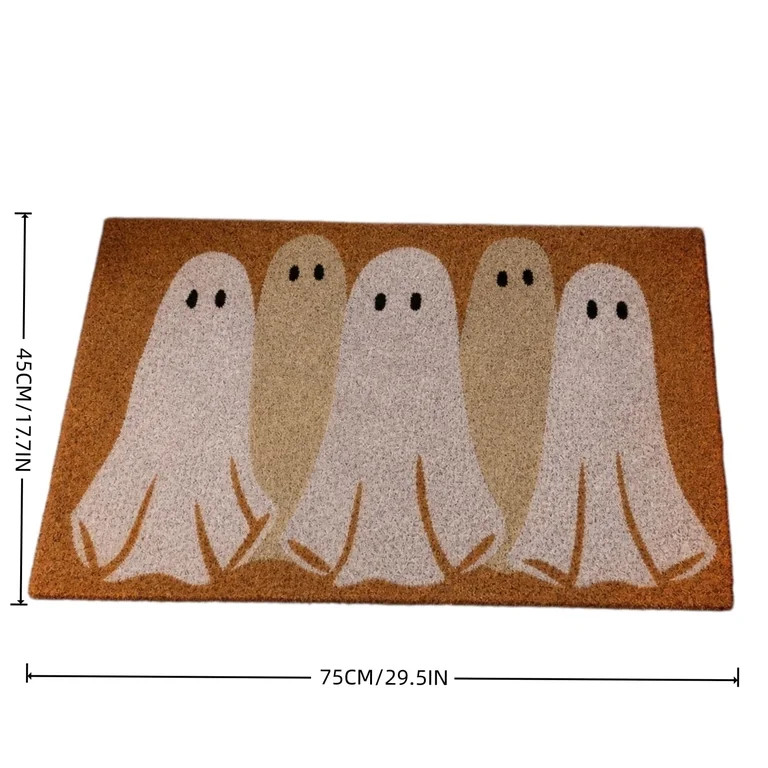 2026 new Summerween Neutral Ghost Coir Doormat, Cute Spooky 5-Ghost Halloween Front Porch Mat, No... | Walmart (US)
