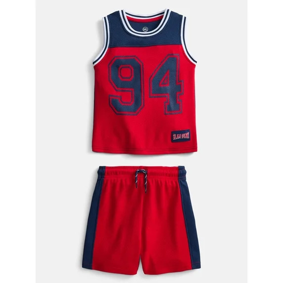 Wonder Nation Toddler Boys Patriotic Sleeveless Basketball Jersey and Shorts Set, 2-Piece, Sizes ... | Walmart (US)