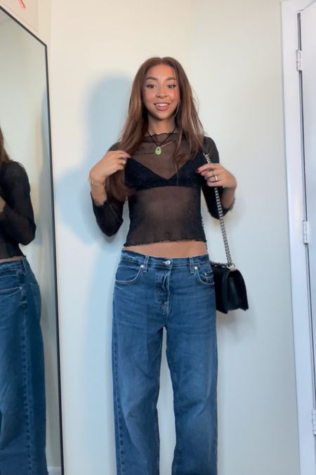 outfit from day 5 of “30 days of letting a filter pick my outfit” series (on tiktok @lexiluxury) 🕷️🕸️ 


Relaxed denim, low rise denim, relaxed jeans, low rise denim jeans, skims triangle bra, mesh top, long sleeve mesh top, pointed toe boots black 

#LTKstyletip
