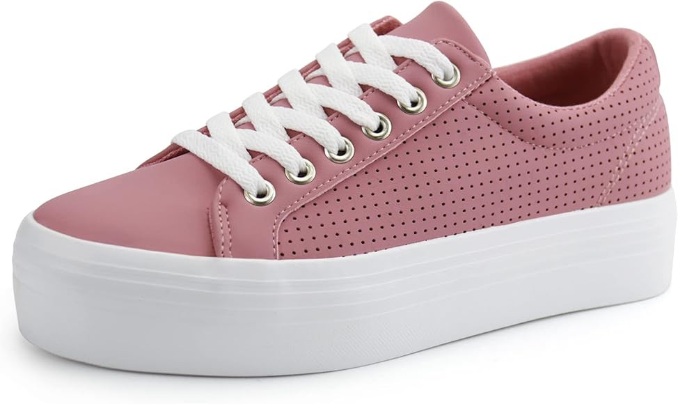 JABASIC Women Platform Sneakers Breathable Casual Lace Up Fashion Walking Shoes | Amazon (US)
