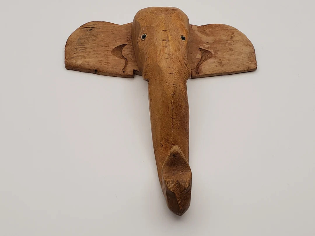 Carved Elephant Coat/hat Hook, Vintage Pier One - Etsy | Etsy (US)