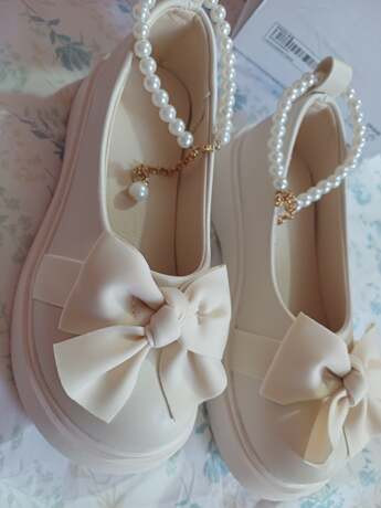 Spring New Kids Fashion Flat Shoes, Girls Bowknot Solid Color Slip-On Round Toe Pearl Buckle Styl... | SHEIN