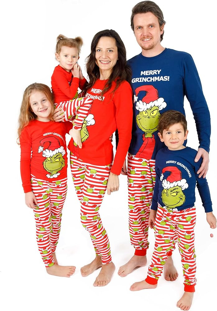 The Grinch Matching Family Christmas Pajamas Adults Kids Snug Fit | Amazon (US)