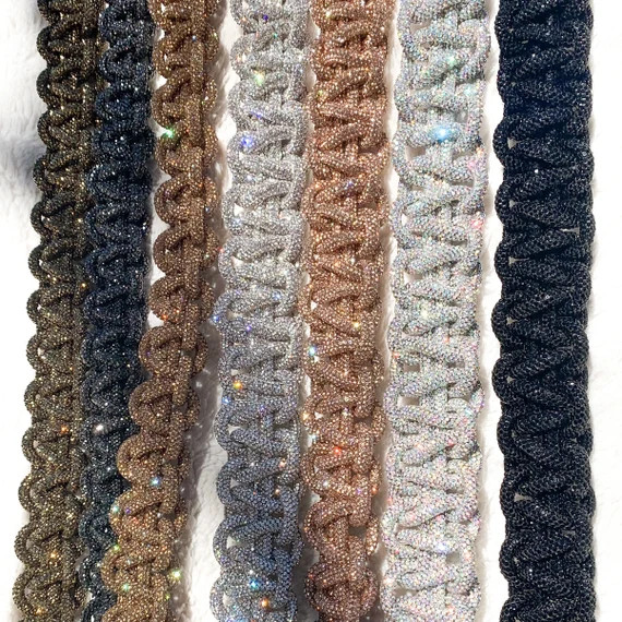 The FATTY CRYSTAL STRAP Handmade Rhinestone Braided Woven - Etsy | Etsy (US)