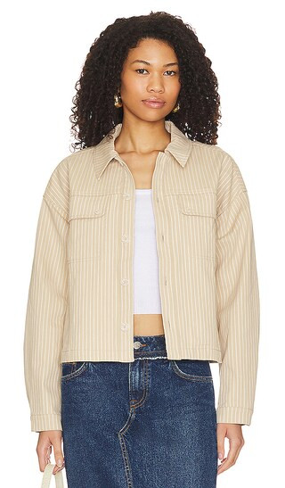 Nora Jacket in Almond Stripe | Revolve Clothing (Global)