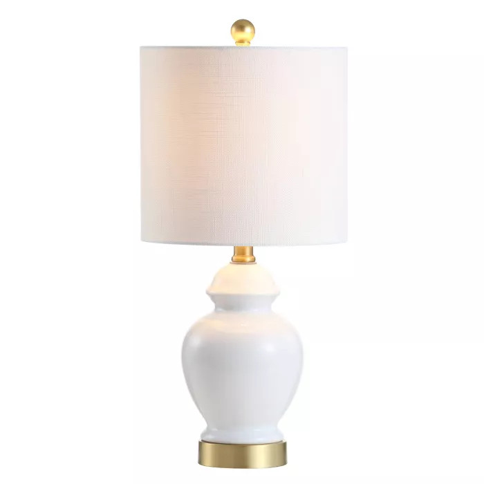 20" Perry Ceramic/Metal Table Lamp White (Includes LED Light Bulb) - JONATHAN Y | Target