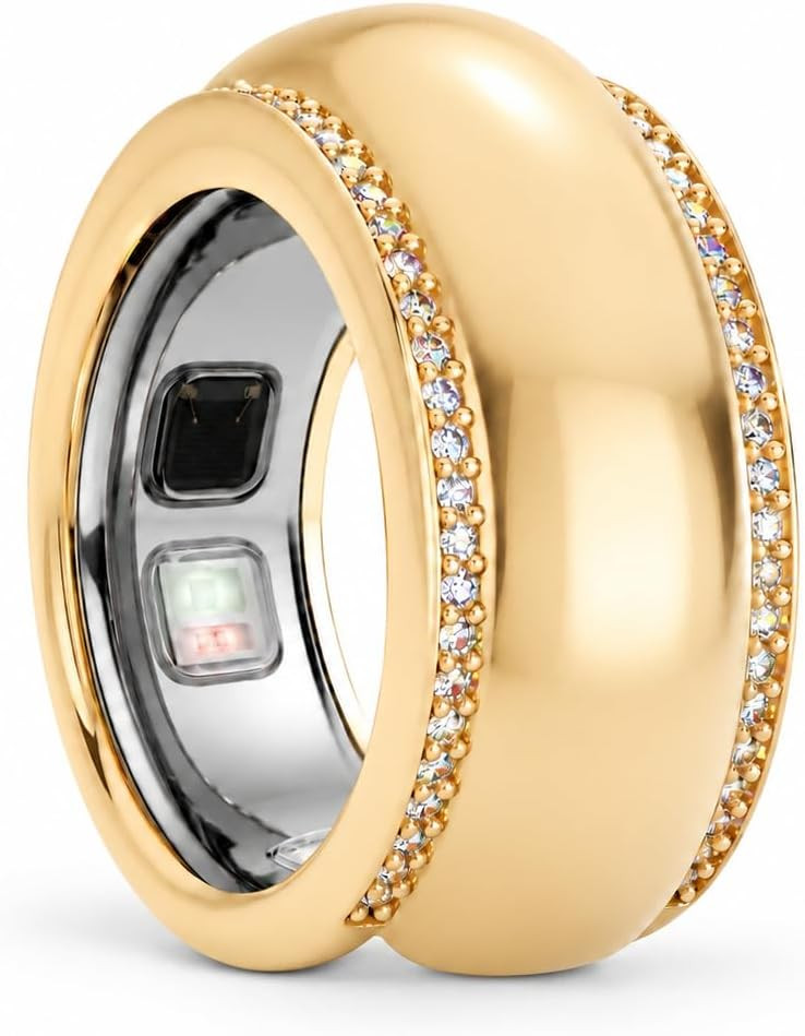 Smart Ring Cover Compatible with Oura Ring 5, Gold Stackable Ring Jacket | Amazon (US)