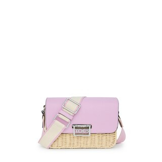 Mauve raffia TOUS Legacy Summer Crossbody bag | TOUS USA