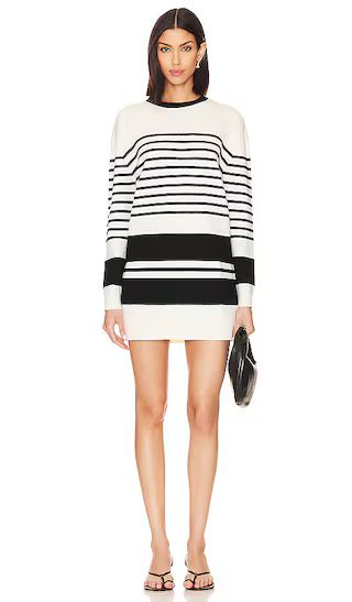 Aurora Sweater Dress in Black And White | Revolve Clothing (Global)