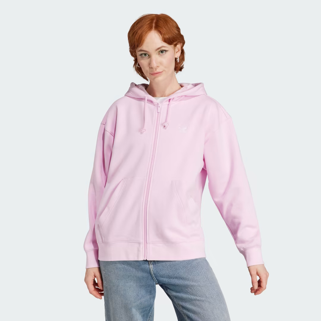 adidas Essentials Full-Zip Boyfriend Hoodie Orchid Fusion XL Womens | adidas (US)