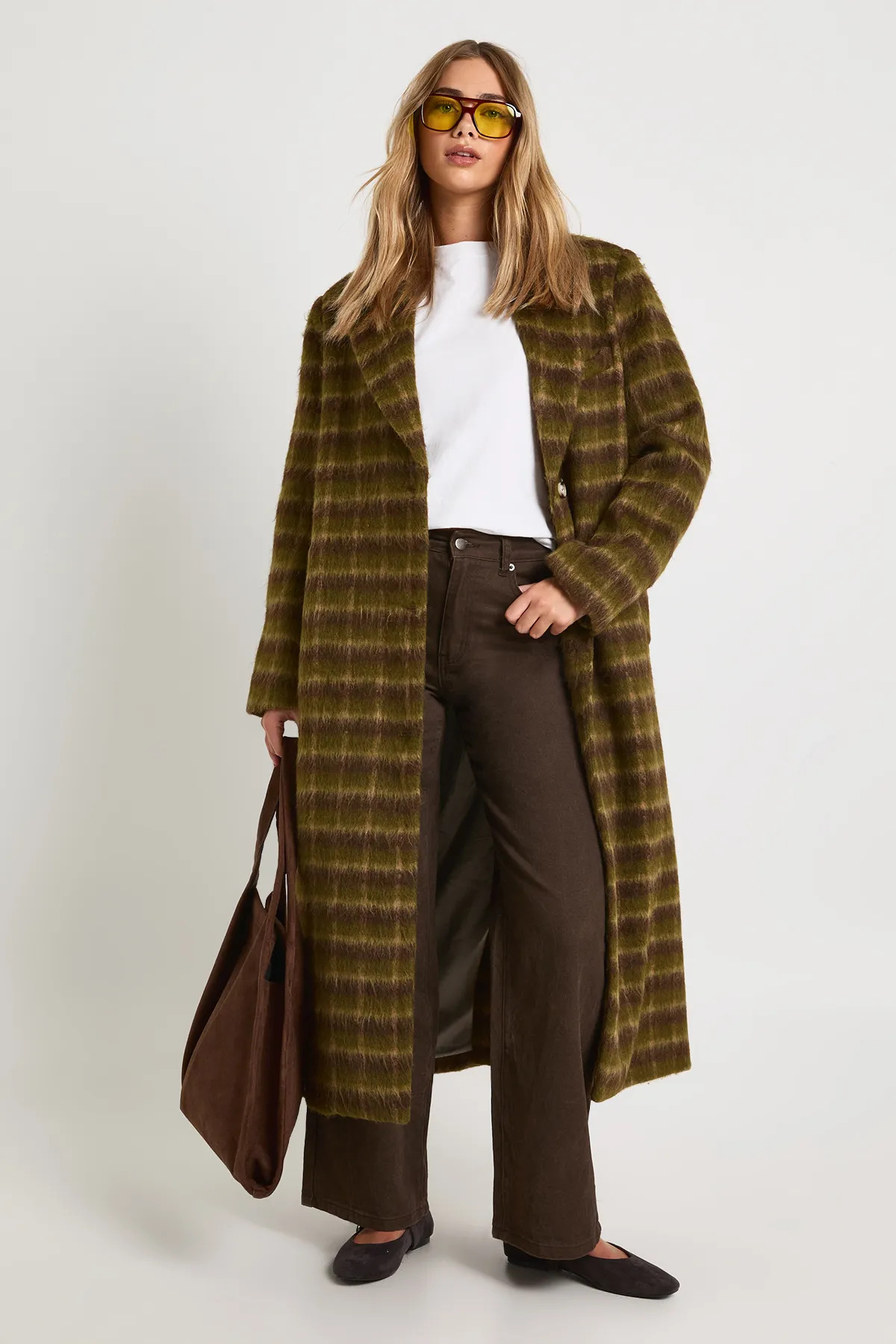 Oversized Check Wool Look Coat | Boohoo.com (UK & IE)