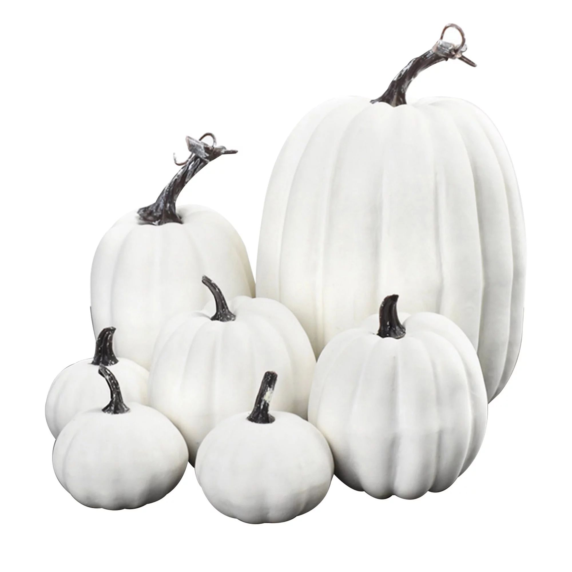 QILINXUAN 7 pcs Assorted Sizes Artificial Pumpkins Faux?Harvest Fake Pumpkins?for Fall Party Than... | Walmart (US)