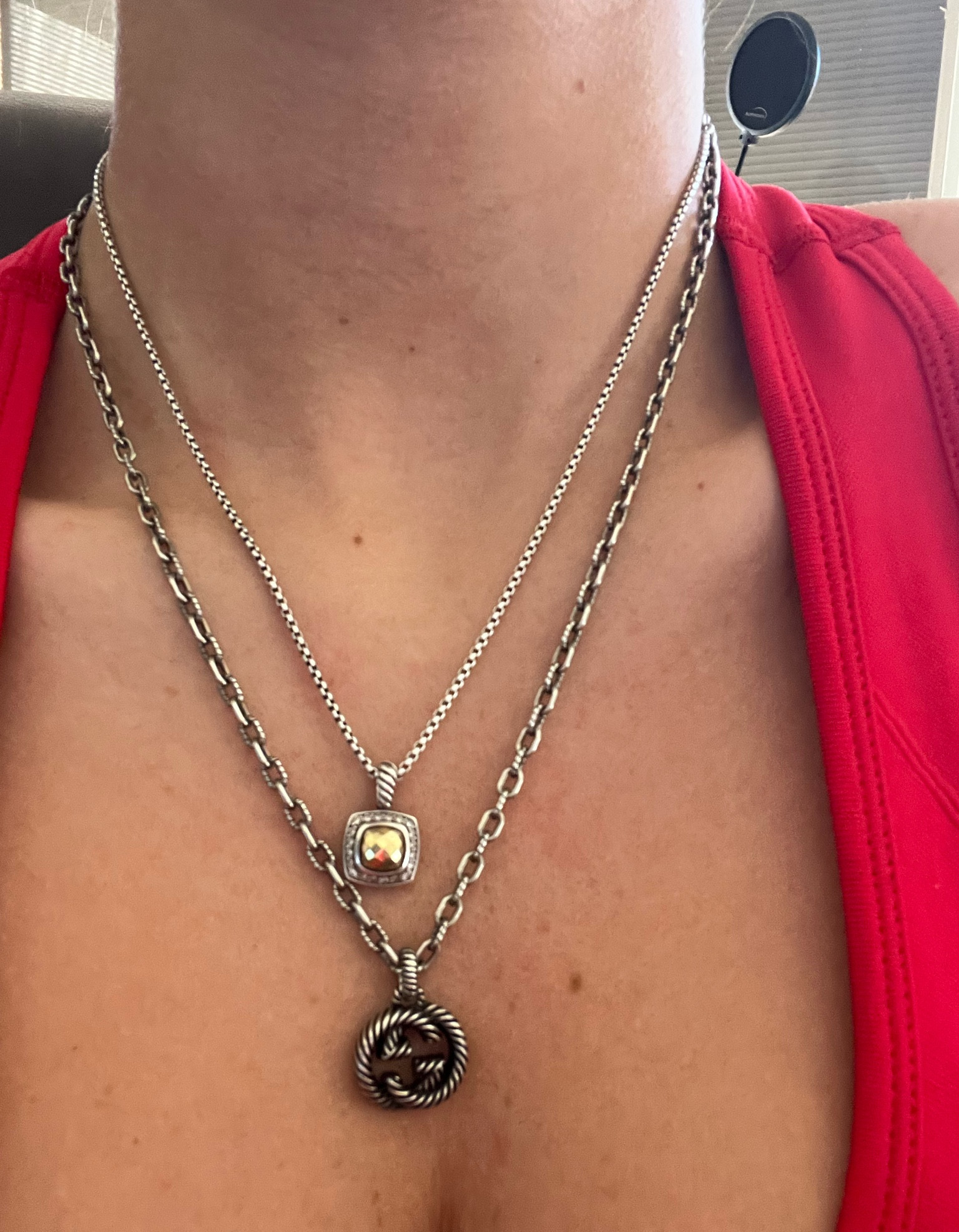 My favorite two necklaces♥️🦋 #gucci  #davidyurman