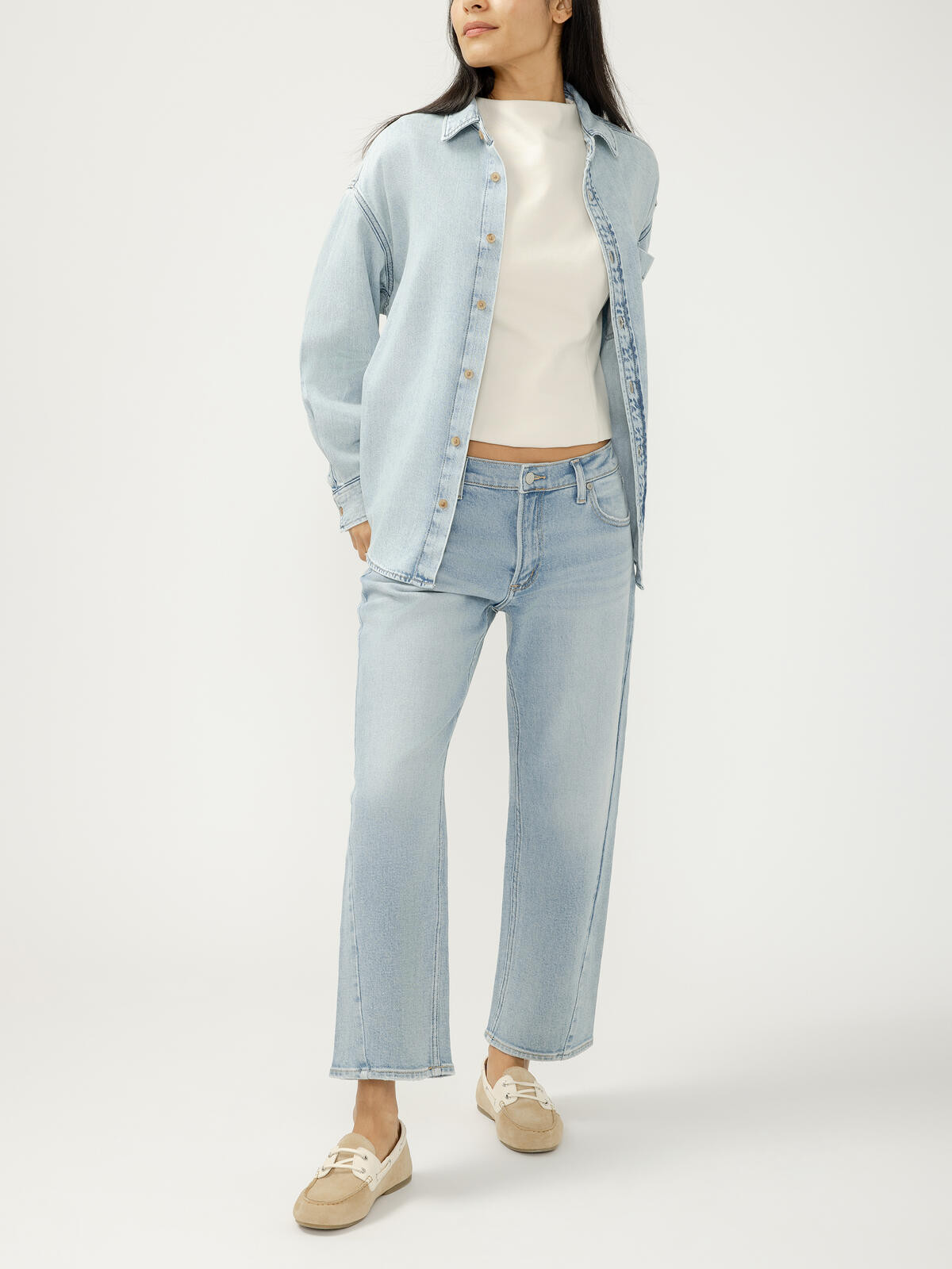 Relaxed Button-Up Beach Shirt | Silver Jeans US