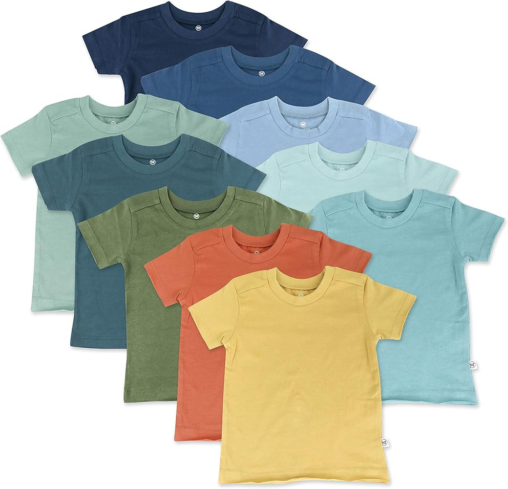 HonestBaby Multipack Short Sleeve T-Shirt Tee 100% Organic Cotton Infant Baby, Toddler, Little Ki... | Amazon (US)