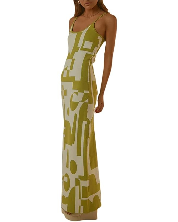 Bodycon Dresses for Women Summer Knit Hollow Out Sexy Night Out Midi Maxi Dress Sleeveless Long C... | Amazon (US)