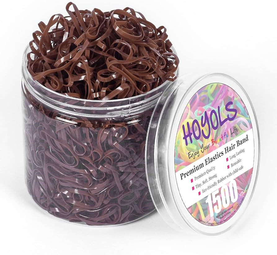 HOYOLS Brown Hair Ties Elastic Bands Small Rubber Bands for Girls Women No Damage Mini Stretchy P... | Amazon (US)