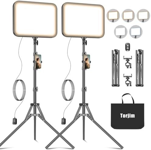 Torjim 12'' LED Video Light Kit | High Brightness | 5 Lighting Modes | 3000-6500K Studio Lights w... | Amazon (US)
