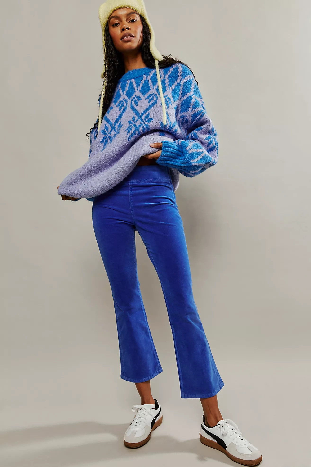 In My Feelings Velvet Crop Slim Flare Pants | Free People (Global - UK&FR Excluded)