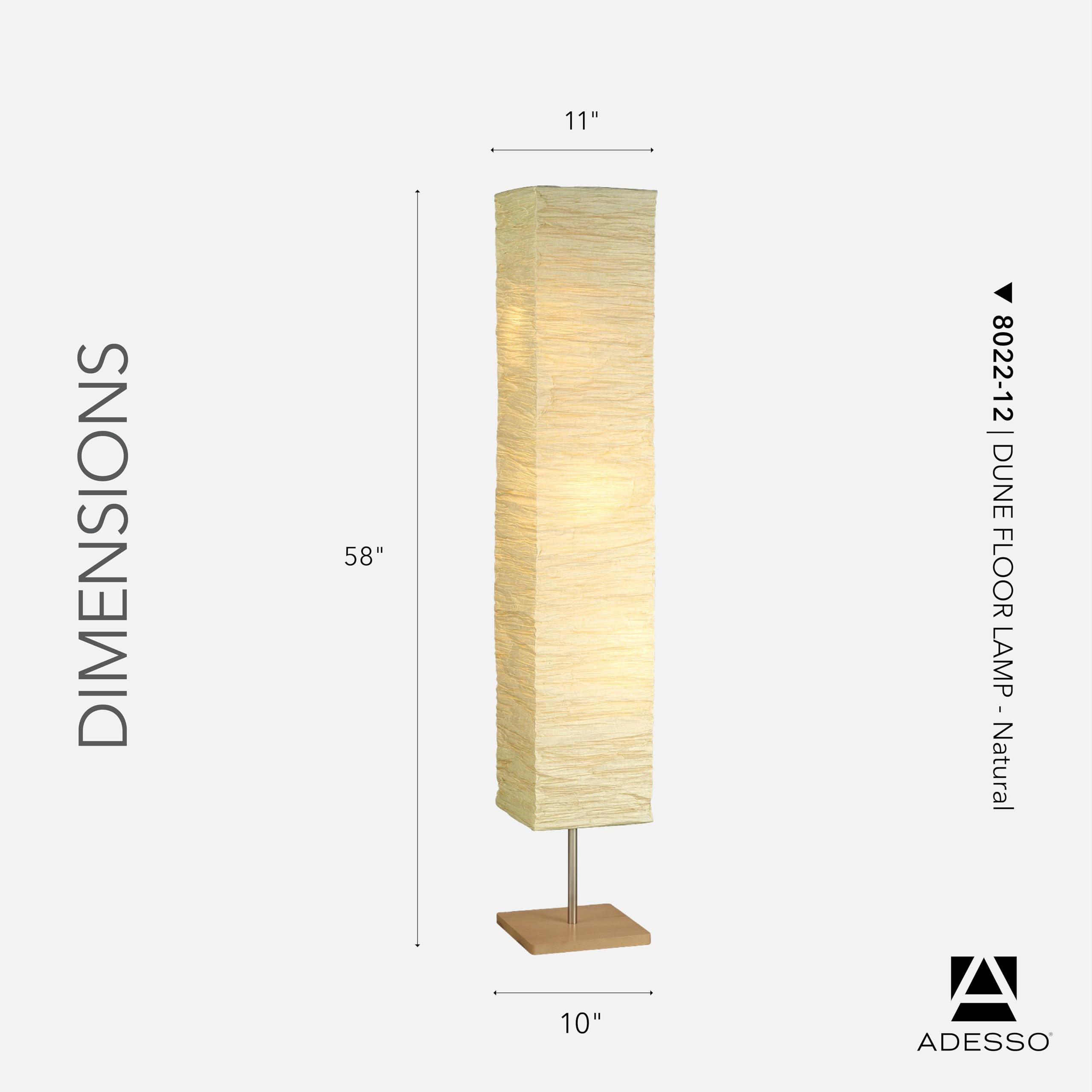 Adesso Three Light Floor Lamp – Natural Wood Base & Adjustable Brightness – Perfect Lighting ... | Amazon (US)