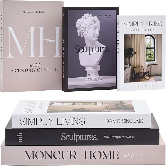 Moncur Home Decorative Coffee Table Books for Home Décor Accents Bookshelf Decor Mid Century Mod... | Amazon (US)