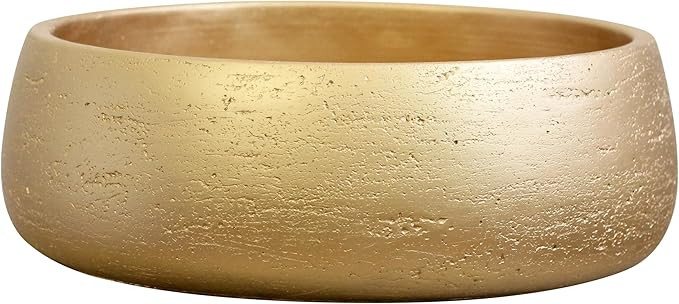 Olly & Rose Large Ceramic Planter Bowl Shallow Plant Pot - Gold Flower Pot Indoor and Outdoor Dec... | Amazon (US)