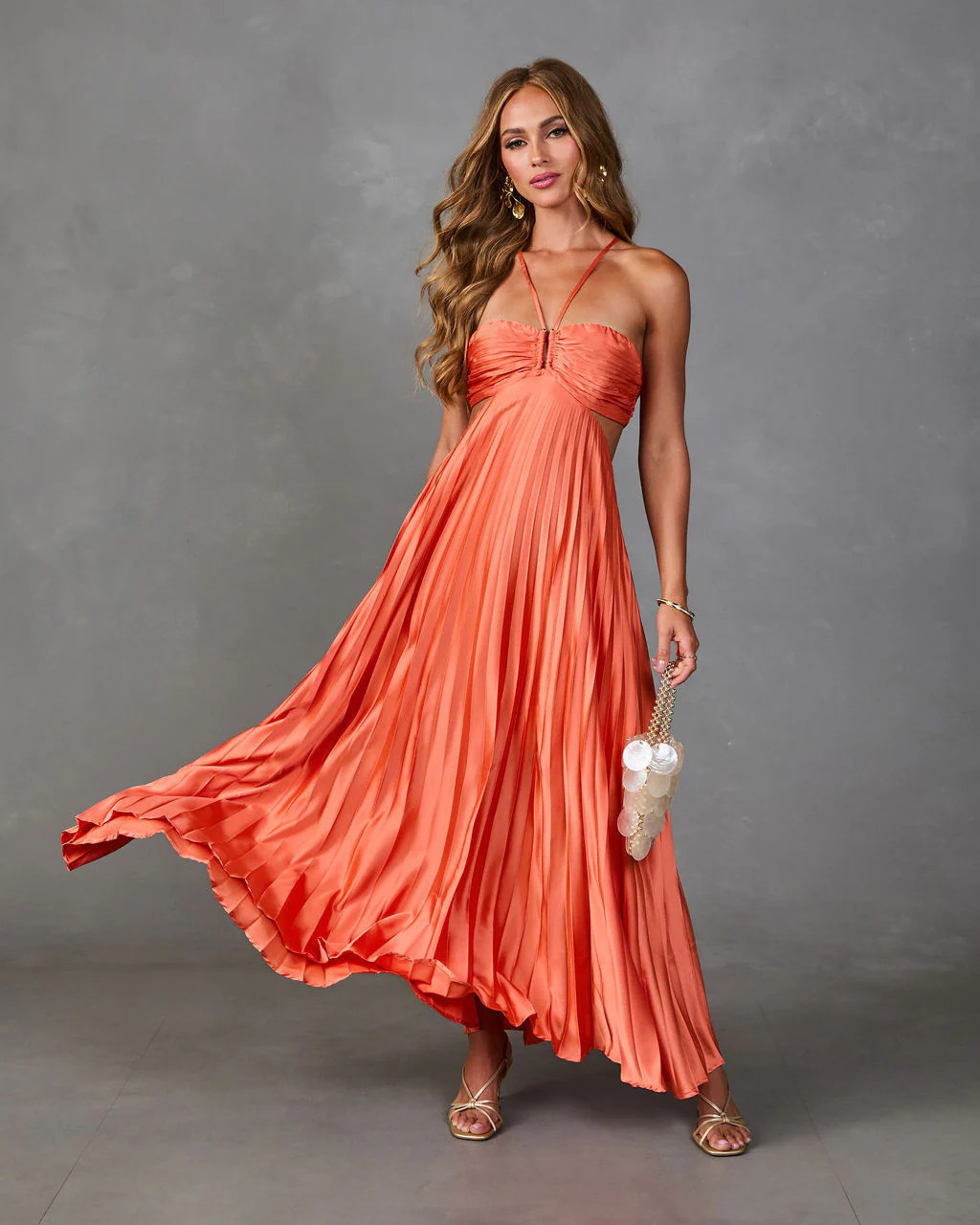 Endless Light Pleated Satin Maxi Dress | VICI