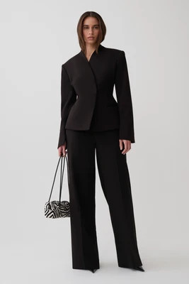Katherine Suiting Straight Leg Pants / Black | MESHKI | XL | MESHKI US