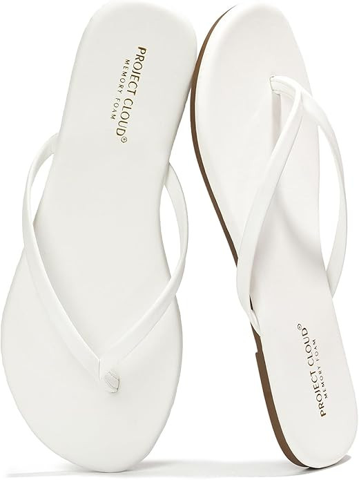 Project Cloud Flip Flops for Women Footwear - Memory Foam Flats Sandals for Women 2025 - Vegan Le... | Amazon (US)