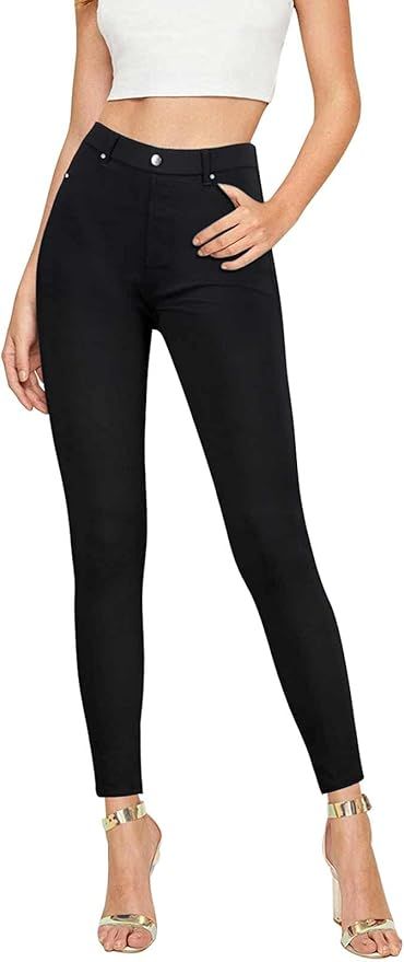 CLIV Women's Dress Pants Stretch Jeggings Business Casual Skinny Pants with Pockets | Amazon (US)