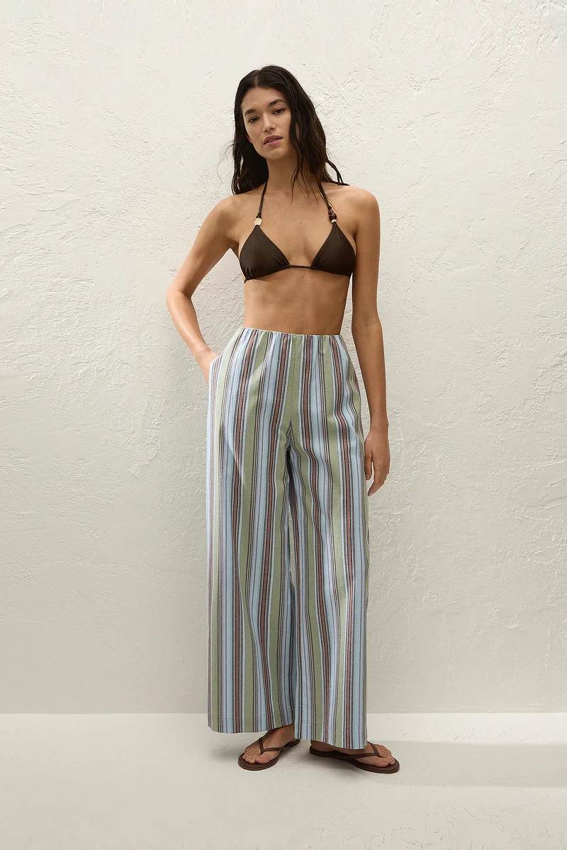 Lane Pant Agua Stripe Blue - Final Sale, XXL / AGUA STRIPE - BLUE | Faithfull (AU)
