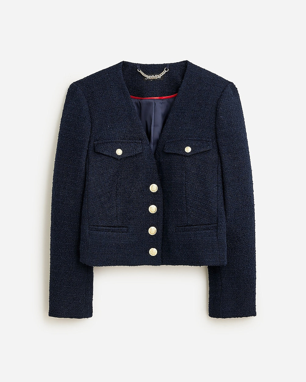 V-neck lady jacket in maritime tweed | J. Crew US