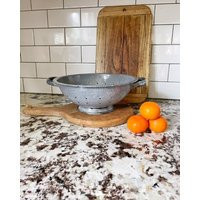 Vintage Grey Speckled Enamelware Colander Strainer Sieve Kitchenware | Etsy (US)