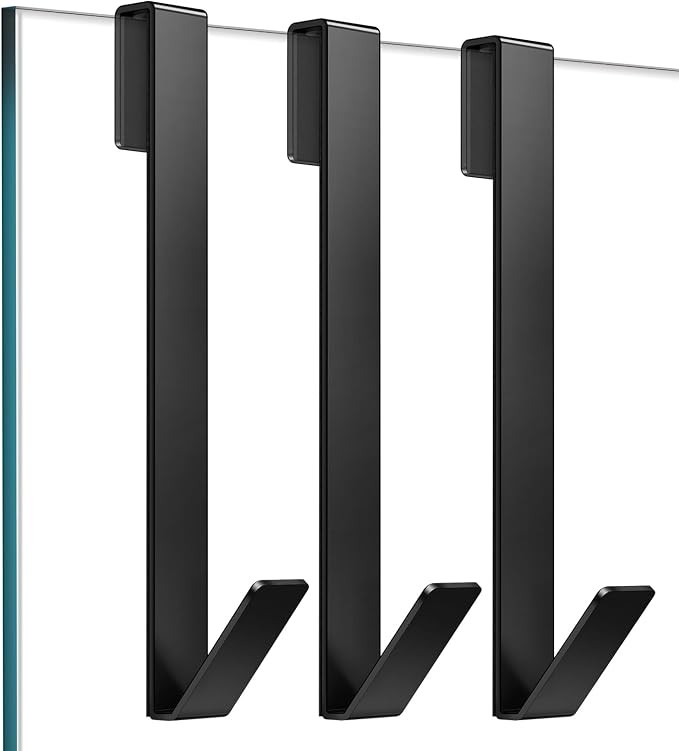 Shower Door Hooks 10 in, Shower Hooks for Towels, Heavy Duty Drilling-Free Extended Towel Hooks f... | Amazon (US)