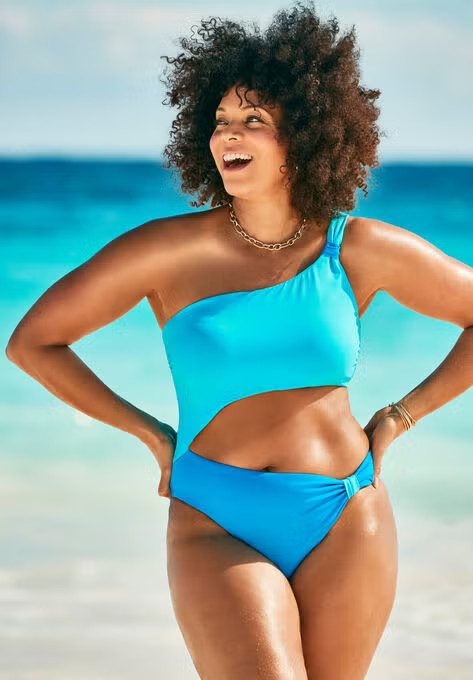 Adjustable One Shoulder One Piece | Swimsuitsforall.com