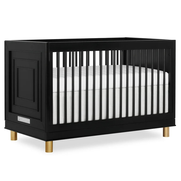 Evolur Loft Art Deco 3-In-1 Convertible Crib In Black, Greenguard Gold Certified | Walmart (US)