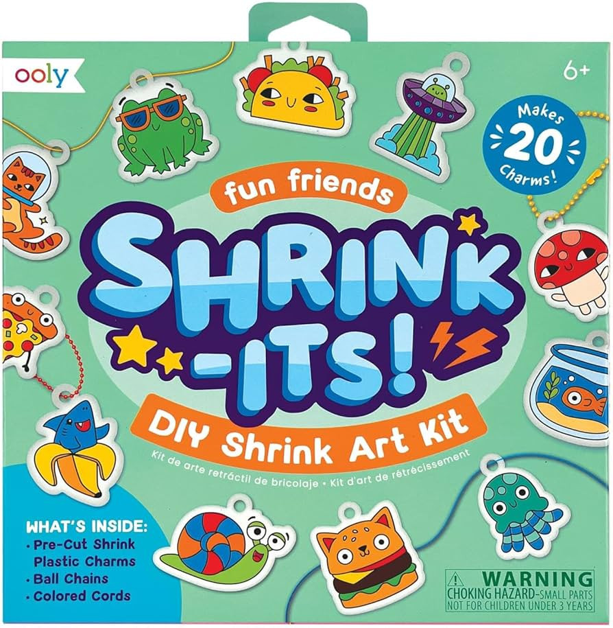 Ooly Shrink-Its! 28 PC DIY Shrinking Art Kit That Creates Charms and Tags, Includes 20 Plastic Pr... | Amazon (US)