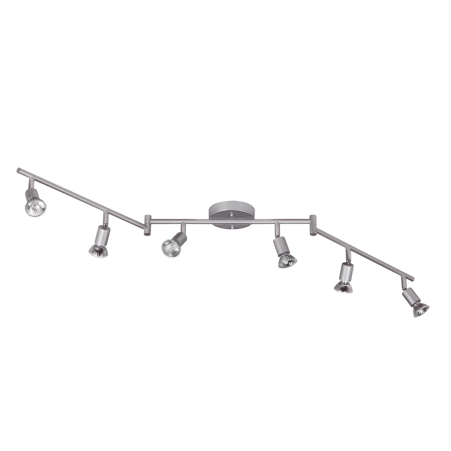 Globe Electric Payton 6-Light Matte Silver Foldable Track Lighting Kit, 59351 - Walmart.com | Walmart (US)