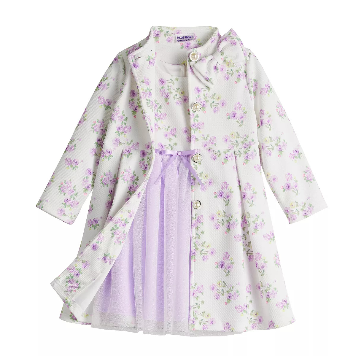 Girls 4-16 Blueberi Boulevard 2-pc. Floral Tulle Dress & Coat Set | Kohl's