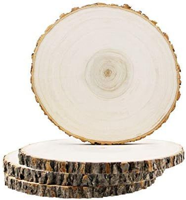 Large Wood Slices for Crafts, Wood Centerpieces for Tables Wood Slabs with Burlap Ribbon and Jute... | Amazon (US)