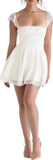 Kaia Lace Trim Fit & Flare Minidress | Nordstrom