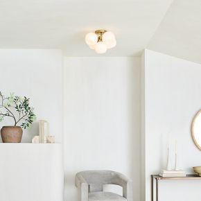 Staggered Glass 5-Light Flush Mount (17") | West Elm (US)