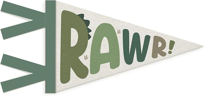 Dinosaur Room Decor for Boys, Green RAWR Wall Pennant Flag Felt Banner, Dino Boy Nursery Wall Han... | Amazon (US)