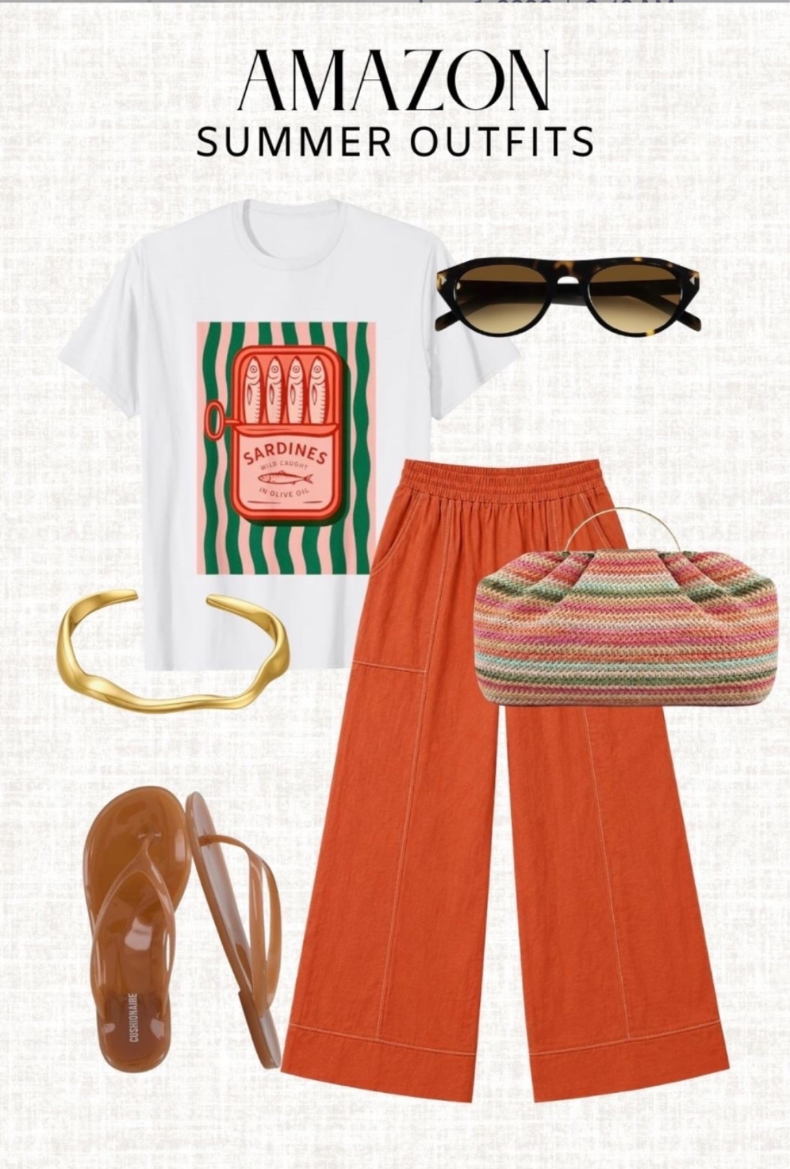 Amazon summer outfit under $100 ☀️

Amazon summer outfit, Amazon fashion, graphic tee outfit, wide leg pants, orange pants outfit, casual summer style, vacation outfit, resort wear, Amazon finds, summer fashion, woven bag, jelly sandals, statement sunglasses, travel outfit, colorful outfit, beach vacation style, affordable fashion, trendy summer outfit, vacation wardrobe, Amazon outfit ideas

#LTKootd #LTKSeasonal #LTKMidsize