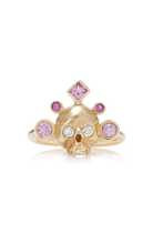 The Pretty in Pink Crowned Skull 14K Yellow Gold Diamond, Pink Sapphire Ring | Moda Operandi (Global)