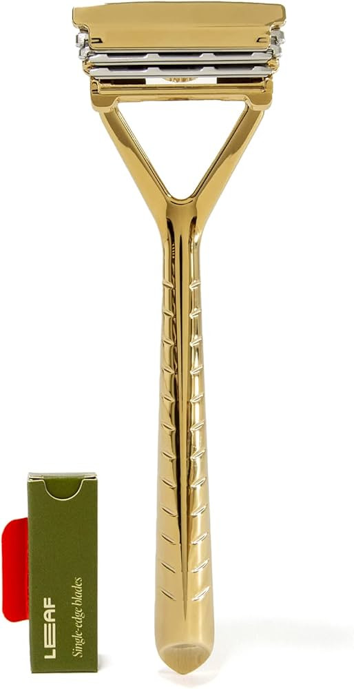 Leaf Shave | Leaf Razor, Gold - Eco-Friendly Razor for Women & Men, Multi-Blade, Pivoting Head Ra... | Amazon (US)