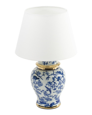 19in Chinoiserie Birds Ceramic Table Lamp | Marshalls