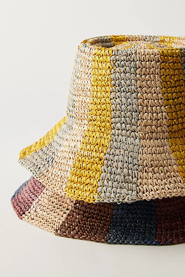 Chapeau de paille Bailey par Free People en Jaune/Bleu, pour femme | Free People FR