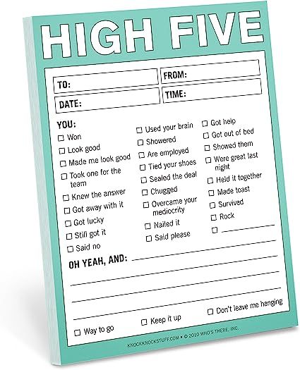 Knock Knock High Five Nifty Note Pad | Amazon (US)